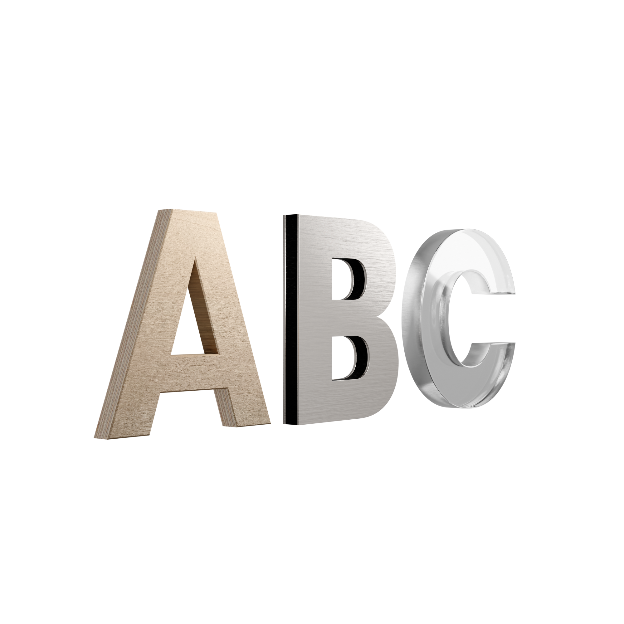 Gefräste Materialien, Alu-Verbund, Fräsbuchstaben, Wiesbaden