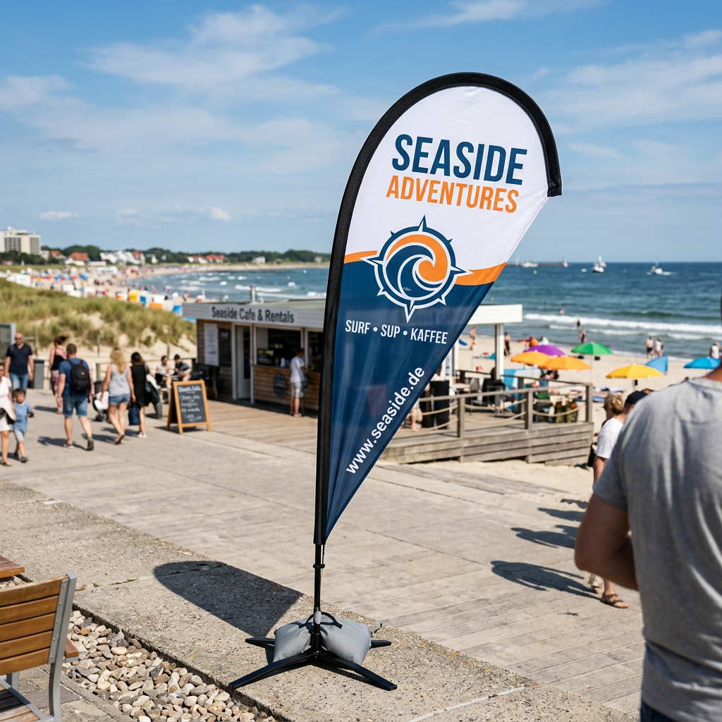 Beachflag Drop | Extra Small (189 cm) | einseitig oder beidseitig bedruckt