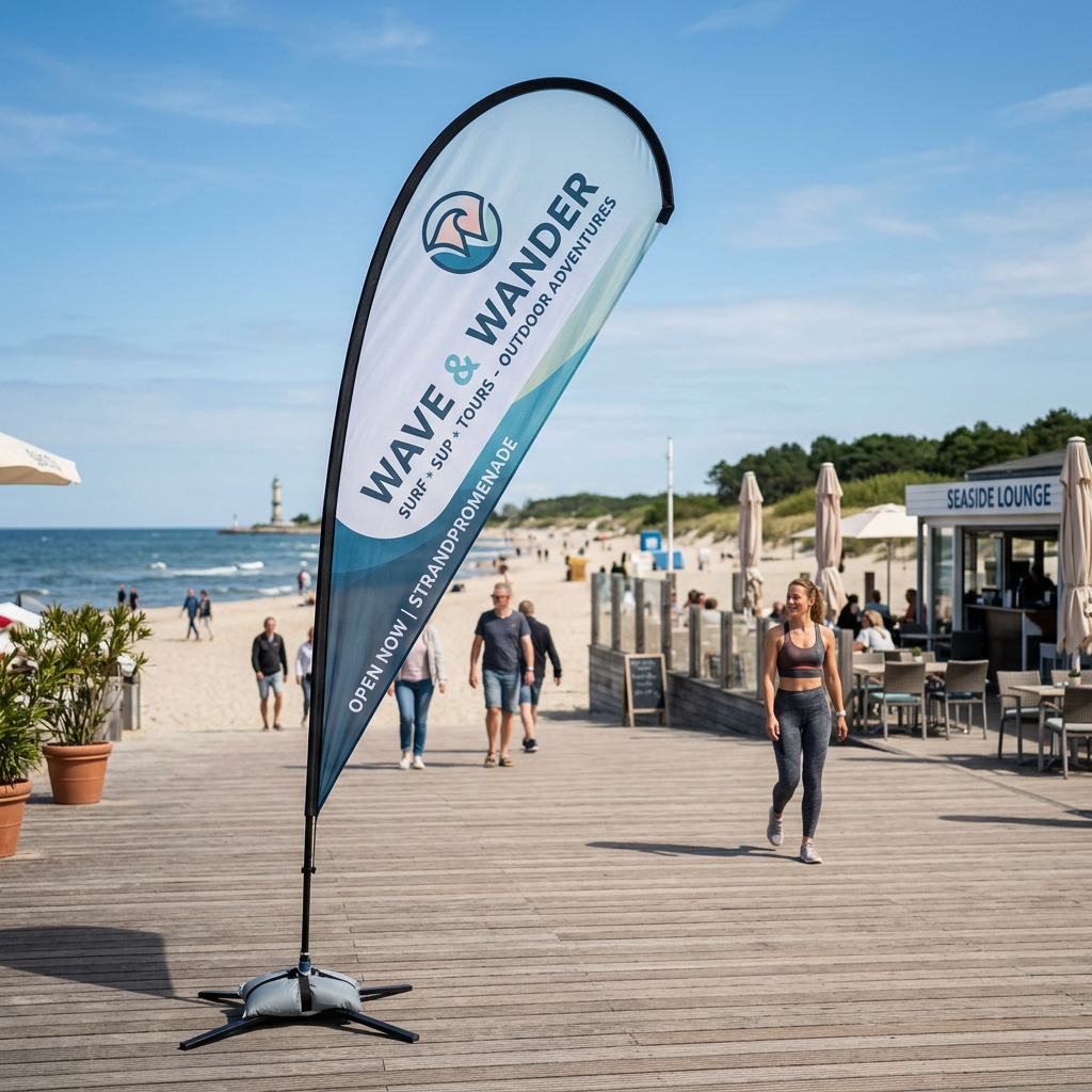 Beachflag Drop | Large (350 cm) | einseitig oder beidseitig bedruckt