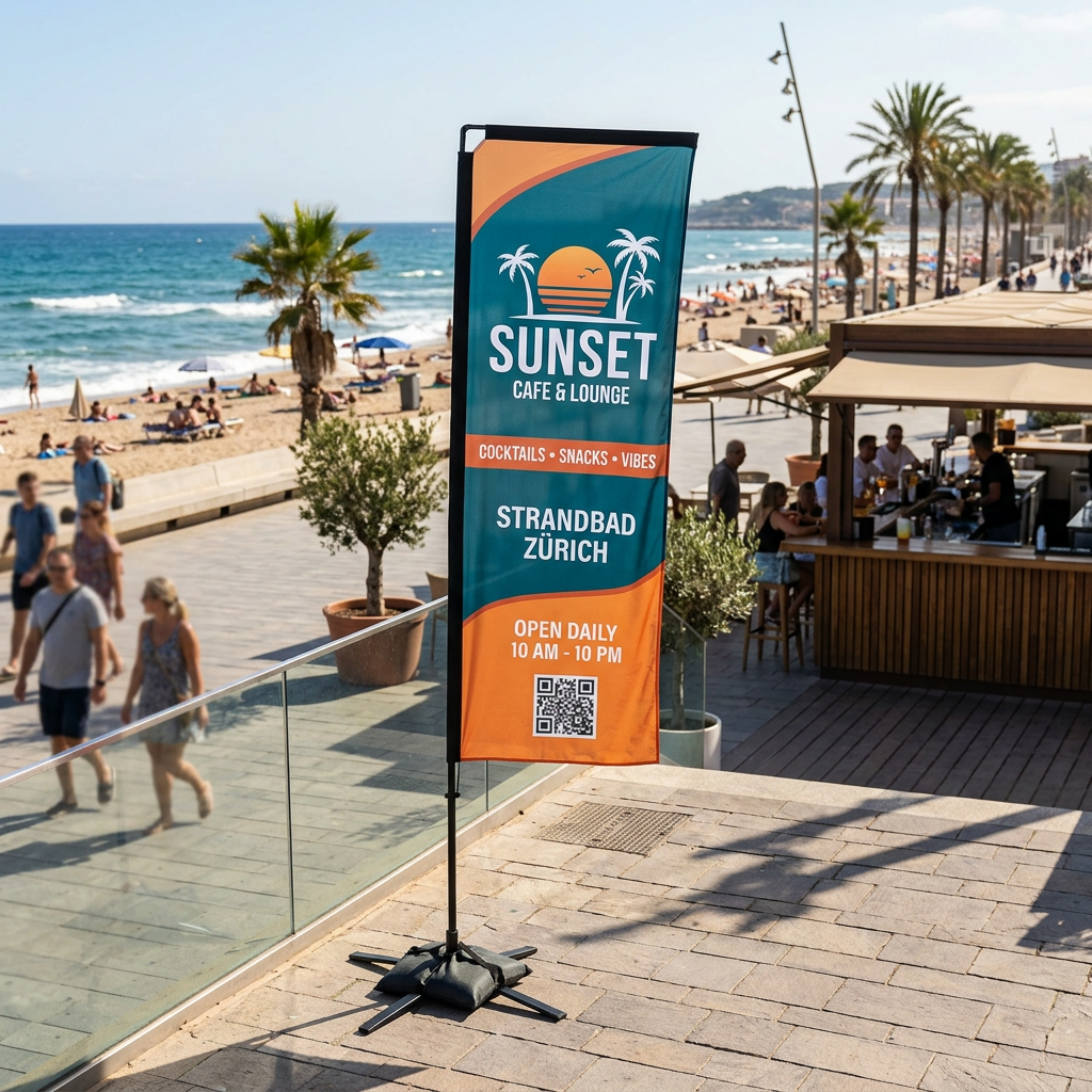 Beachflag Rechteck | Small (200 cm) | einseitig oder beidseitig bedruckt