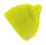 Warme Beanie Mütze neon gelb