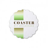 Getränkeuntersetzer aus Airlaid D 9 cm rund mit Wellenrand – runder Untersetzer mit dekorativem Aufdruck, einseitig bedruckt in Wiesbaden von City Medien Einkaufswelt für Partner günstig kaufen, drucken lassen, online preiswert bestellen – Getränkeuntersetzer, Bierdeckel, Gastronomiebedarf