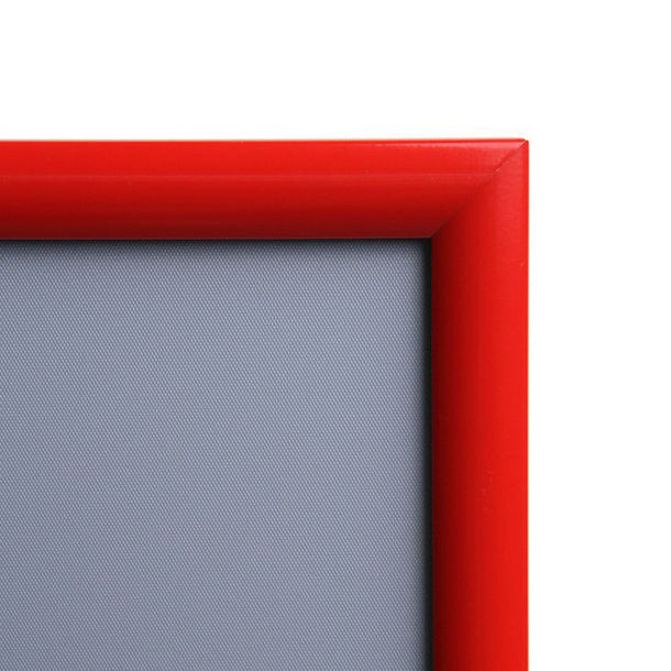 Klapprahmen farbig, Rot – auffälliger Aluminium-Schnapprahmen, ideal für Werbung & Hinweise, entspiegelte Schutzfolie, City Medien Einkaufswelt für Partner Wiesbaden