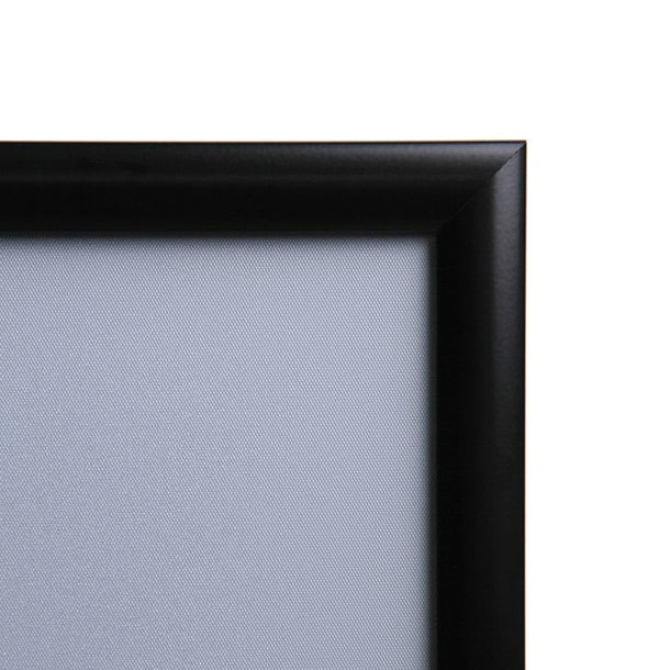 Klapprahmen farbig, Schwarz – moderner Alu-Schnapprahmen für Poster/Plakate, schneller Wechsel, entspiegelte Folie, City Medien Einkaufswelt für Partner Wiesbaden