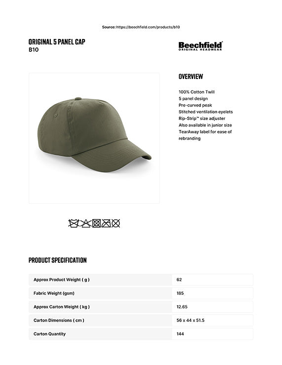 Basecap Basic Original 5 Panel Cap