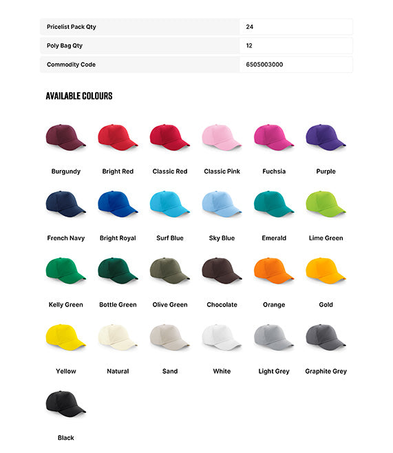 Basecap Basic Original 5 Panel Cap