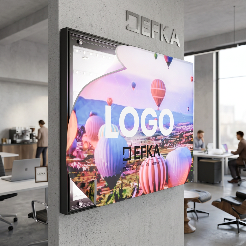 Textilrahmen einseitig mit LED von EFKA