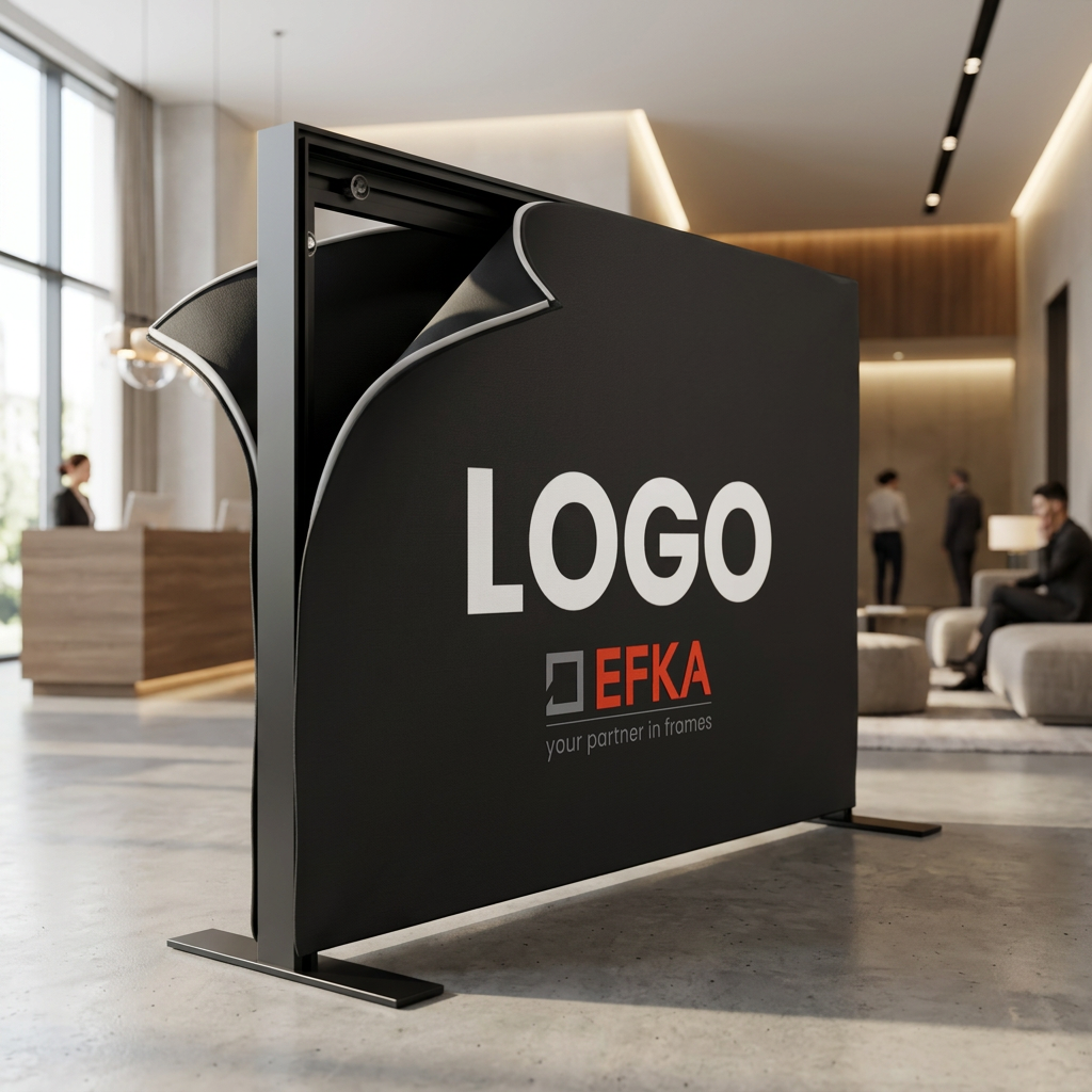Textilrahmen freistehend beidseitig ohne LED von EFKA