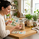 Vegane Aufkleber auf wiederablösbarer Folie