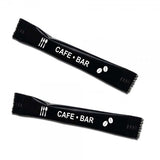 Zuckersticks 3,6 g – schwarze Portionssticks 10 x 2 cm mit Motiv „Cafe Bar“ und Kaffeebohnen, beidseitig bedruckt in Wiesbaden von City Medien Einkaufswelt für Partner günstig kaufen, drucken lassen, online preiswert bestellen – Catering, Promotion, Gastronomiebedarf