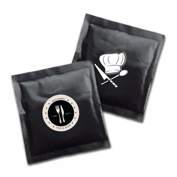 Zuckertüten 4 g – schwarze Portionsbeutel 5,5 x 6 cm mit Gastro-Motiven, beidseitig individuell bedruckt in Wiesbaden von City Medien Einkaufswelt für Partner günstig kaufen, drucken lassen, online preiswert bestellen – Gastronomiebedarf, Werbemittel
