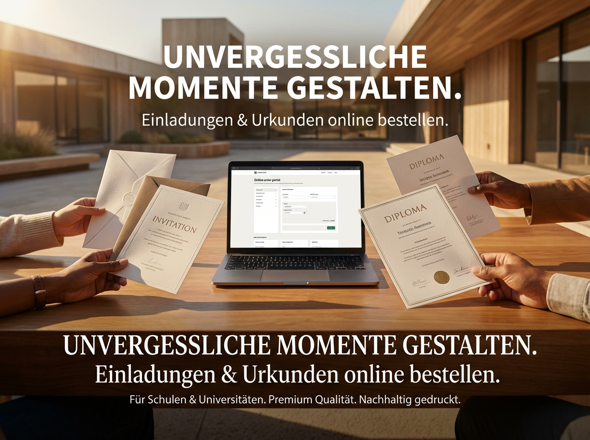 Einladungen & Urkunden für Schulen & Universitäten