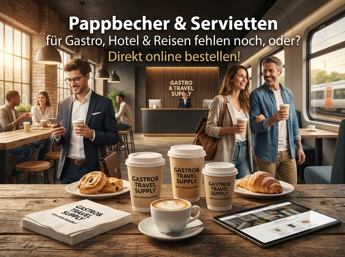 Pappbecher & Servietten für Gastro, Hotel & Reisen
