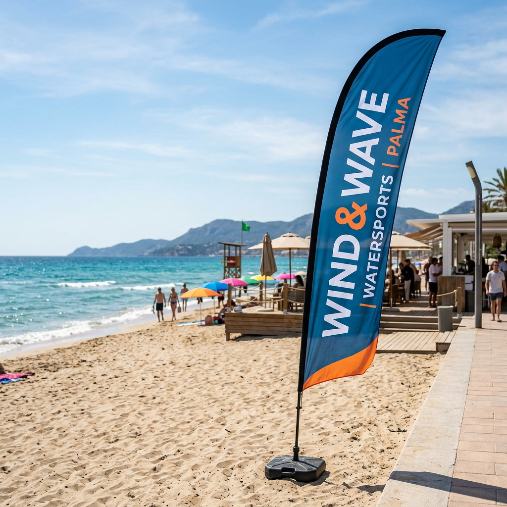 Beachflag Wind | Large (400 cm) | einseitig oder beidseitig bedruckt