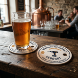 Bierdeckel gebohrt
