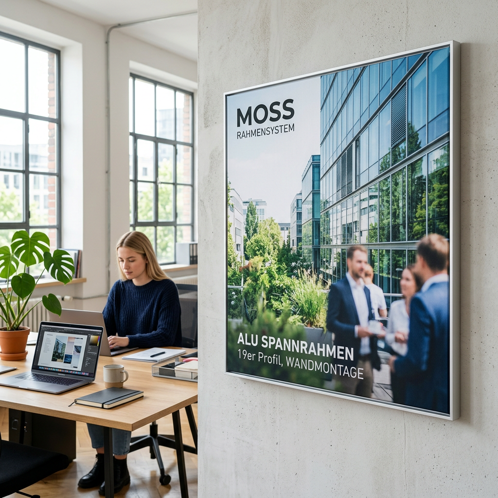 Moss Rahmensystem Spannrahmen für Wandmontage Alu Spannrahmen 19er Profil
