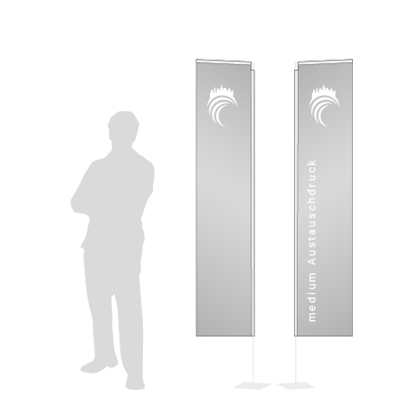 Beachflag Rechteck Austauschdruck | Medium (300 cm) | beidseitig bedruckt