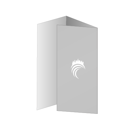 Faltblatt Wickelfalz 6-Seiter | DIN lang 10,0 cm x 21,0 cm hoch | beidseitig bedruckt